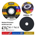 Ultra Thin Metal Cutting Disc / Type 42 Depressed Center / 1 Piece / 4-1/2 (115mm) / Thickness 1/25"