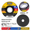 Extra Thin Metal Cutting Disc / Type 42 Depressed Center / 1 Piece / 4-1/2" (115mm) / Thickness 1/16"