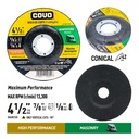 Masonry Cutting Disc / Type 42 Depressed Center / 1 Piece / 4-1/2" (115mm) / Thickness 1/8"