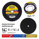 Metal Cutting Disc for Chop Saw / Type 41 Flat / 1 Piece / 14” (350mm) / Thickness 1/8”