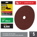 Grinder Sanding Disc / 7" / Grit 16 / Aluminum Oxide / 5 Pieces / 8,500 RPM