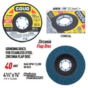 Zirconia Flap Disc for Metal Grinding & Finishing / 4-1/2"(115mm) X 7/8" / Grit 40 / 1 Piece