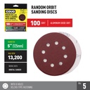 Sanding Disc for Random Orbital Sander / With Holes / 5” / Grit 100 / 5 Pcs