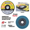 Flap Disc for Stainless Steel Grinding / Zirconia Flap / 7” x 7/8” / Grit 60
