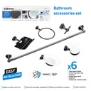 Bathroom Accessories Set - Stainless Steel - Black