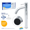 Tall Single Handle Bathroom Faucet - Stainless Steel - Height 29.3cm - 295g - Chrome