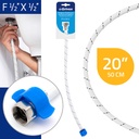 Flexible Hose for Basin/Sink - Nylon & EPDM & Brass - 50cm - F1/2x1/2