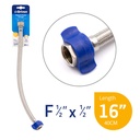 Stainless Steel Braided Flex Hose - Stainless Steel 304 & EPDM & Brass - 40cm - F1/2x1/2