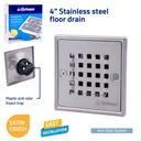 Stainless Steel Floor Drain - Stainless Steel 201 - 4" (10x10cm) - 175g