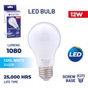 LED BULB A60 12W 6400K-2 Year Warranty