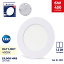 LED round recessed panel light 118mm 6w 4000K white