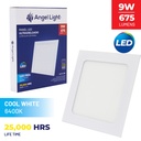 LED square recessed panel light 144mm 9w 6400K white